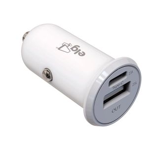 Carregador Veicular 2.1A USB Tipo-C saída usb-a - ELG