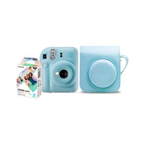 Kit Câmera Instax Mini 12 pack 10 fotos Bolsa Azul-Fujifilm