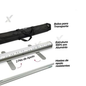 Suporte Banner Retrátil Roll Up 80x200cm - Fixcom