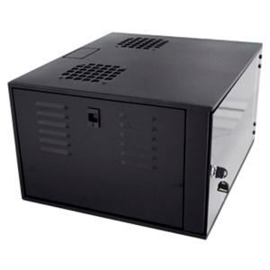 Rack Parede Esu 19" Porta Vidro 06UP450 Preto - Fibracem 