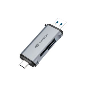 Hub Leitor De Memória SD/TF USB-USB-C HU-L50GY - C3TECH