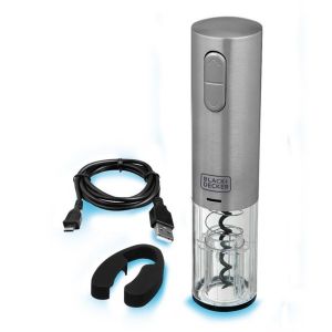 Abridor de Vinho Gourmand Gris USB Black+Decker
