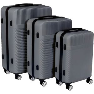 Kit Mala de Viagem 3 Peças abs Cinza - Mor