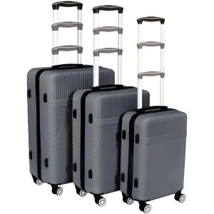 Kit Mala de Viagem 3 Peças abs Cinza - Mor