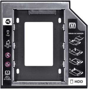 Adaptador Caddy P/ HD OU SSD Gaveta DVD Notebook - Vinik